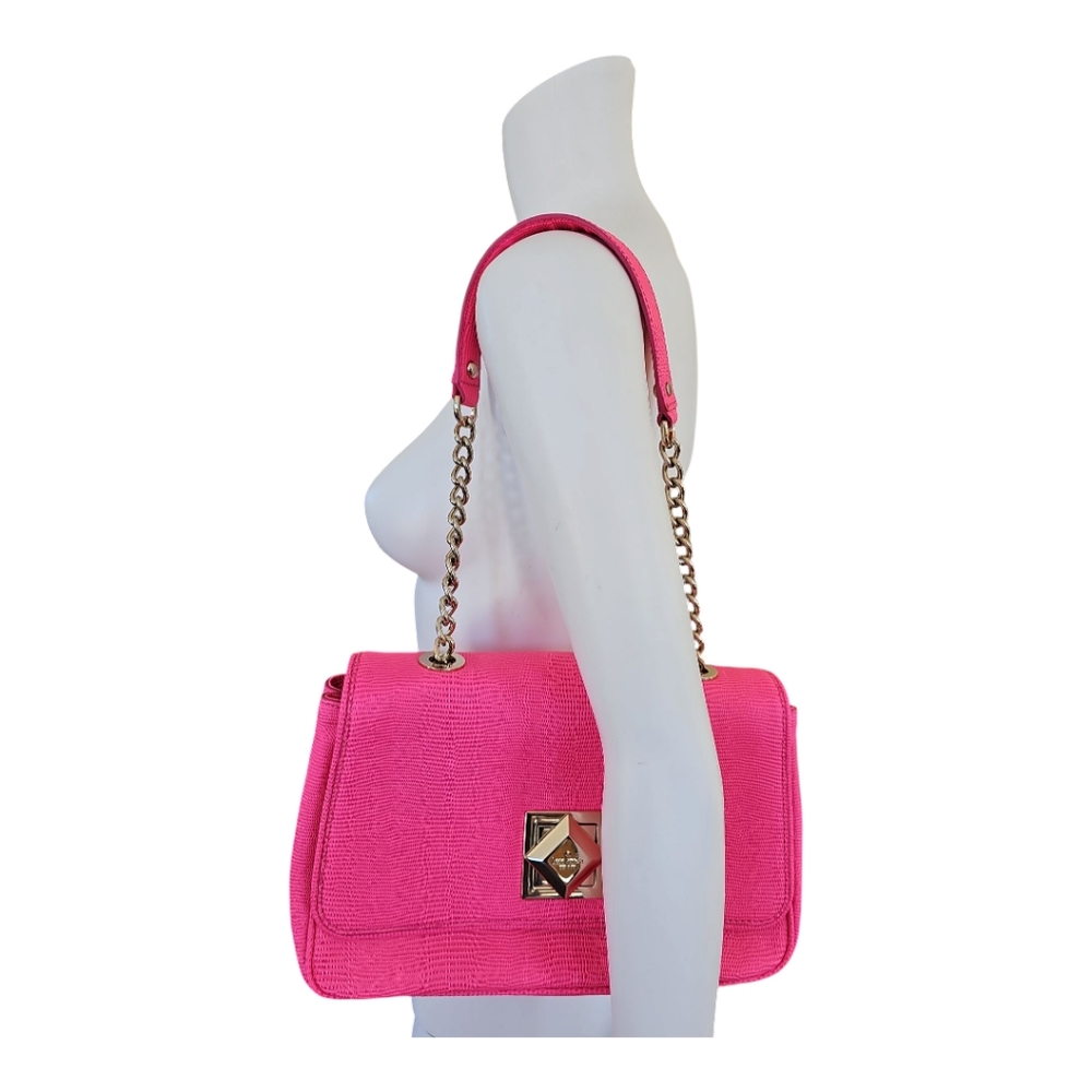 Kate Spade Marble Hill Christy Bazooka Pink Chain Link Shoulder Bag Medium